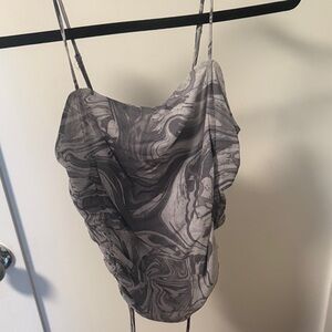 Urban Outfitters Purple Gray Marble Print Spaghetti Strap Top